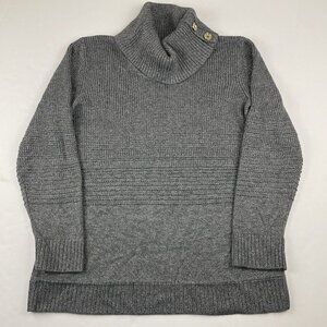 Calvin Klein Cowl Neck Sweater Women’s XL Multi Knit Ribbed Neck/Cuff Gray